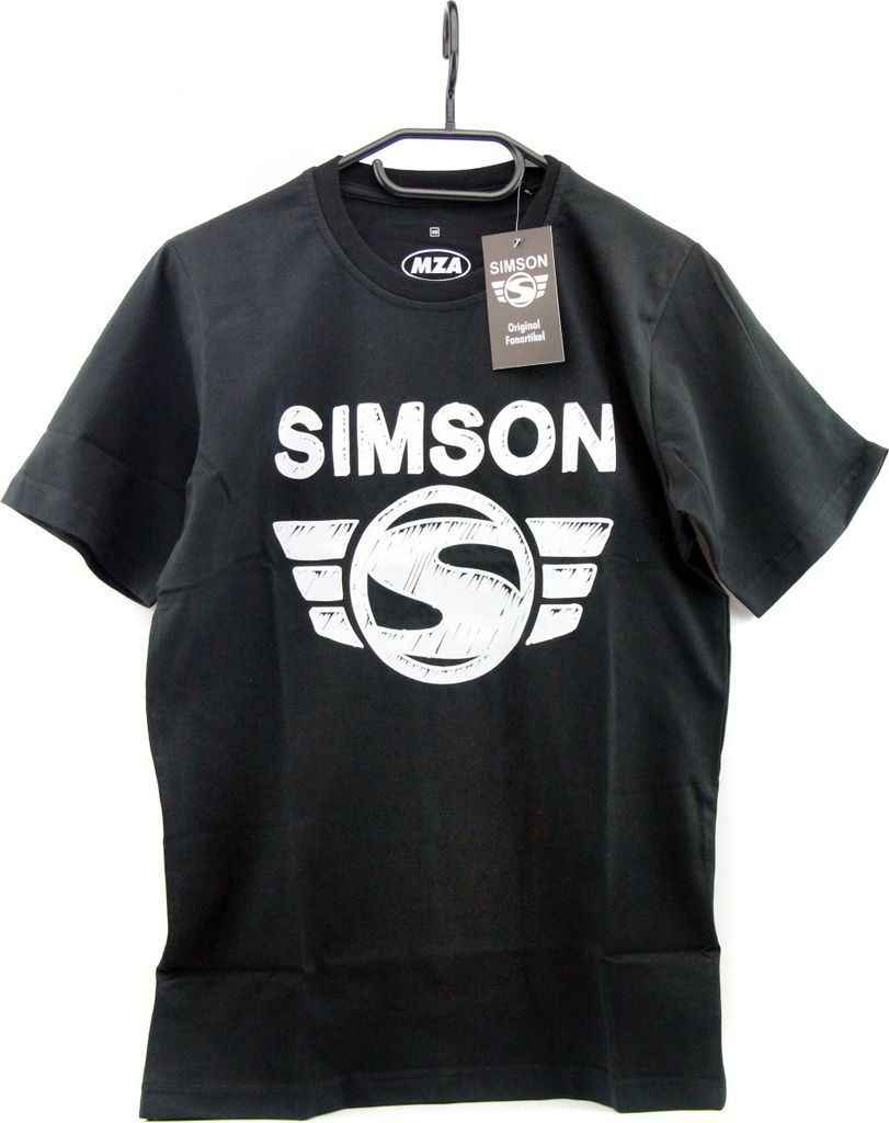 Simson T-Shirt, Shirt in Schwarz 'Simson Logo' aus 100% Baumwolle inkl. Bisomo Sticker, Größe:XXXL