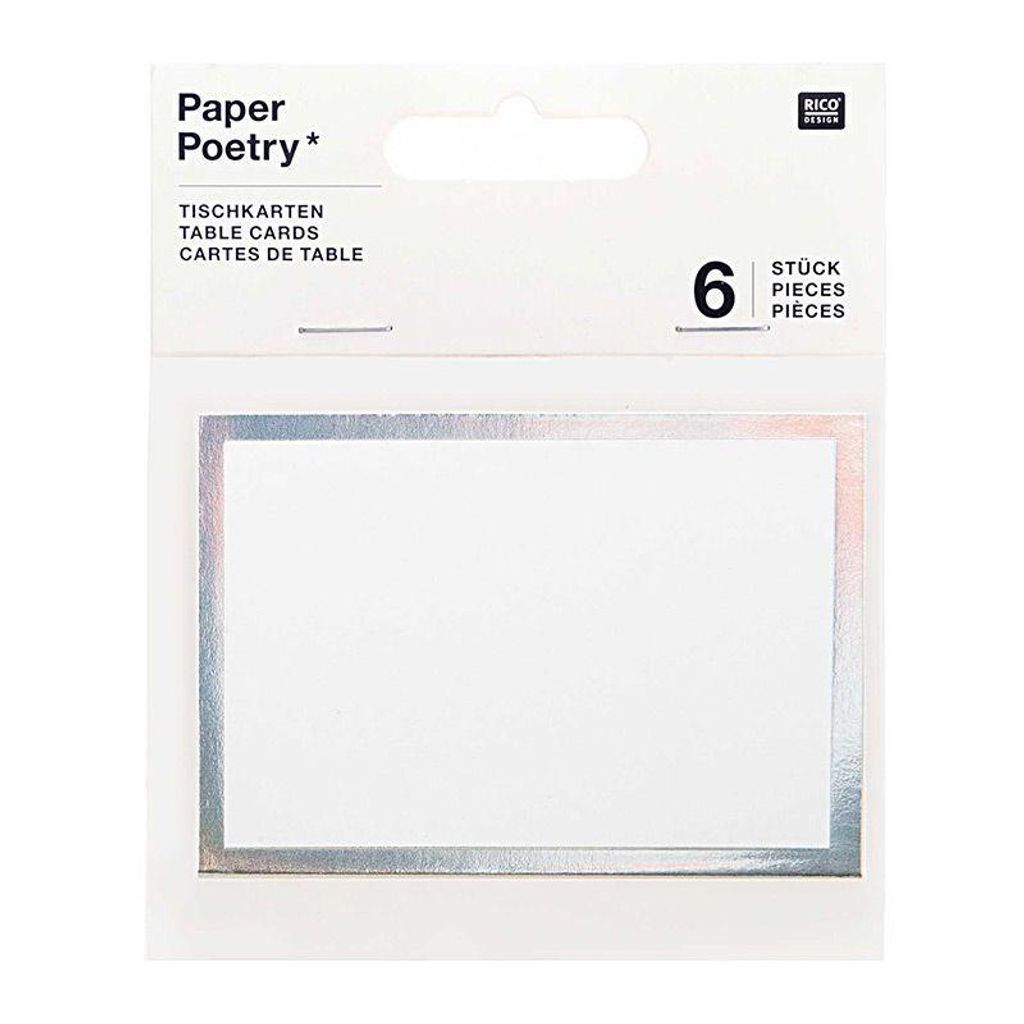 6 silberne Platzkarten