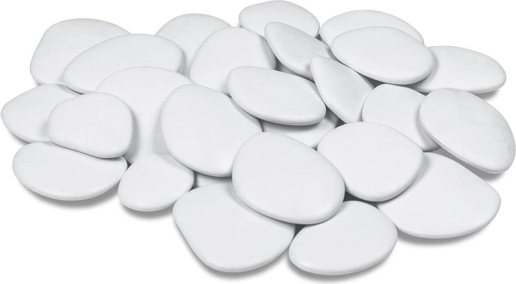 tera Dekosteine "Pebbles" Größe S weiß 24 Stück Produktbild 