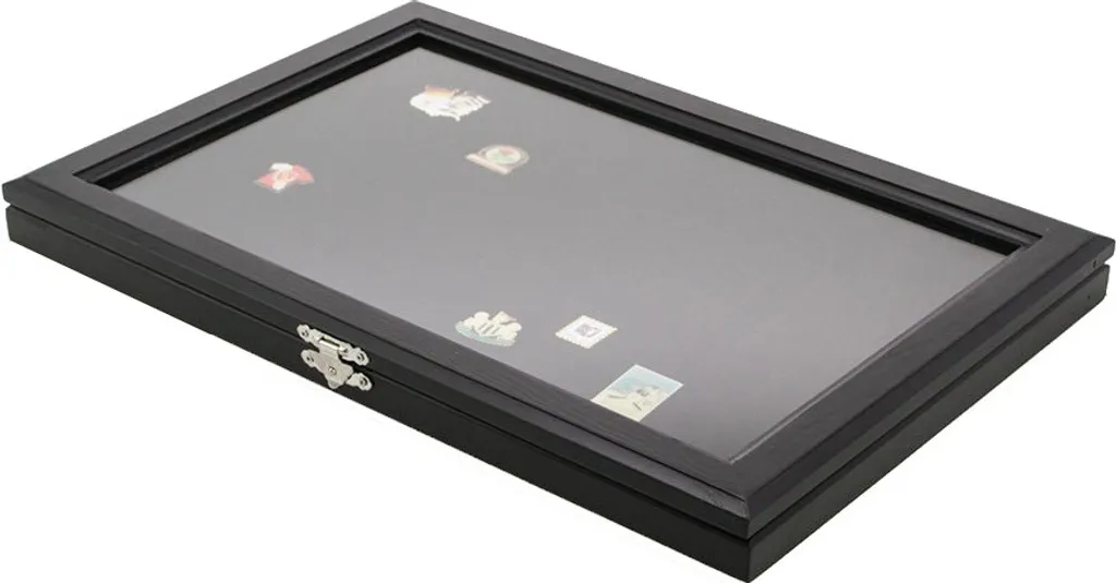 Vitrine pour 100 épingles à épingler noir cadre en bois 5810 Neuf