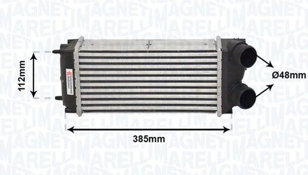 MAGNETI MARELLI 351319205090 Ladeluftkühler LLK passend für PEUGEOT 307 (3A/C) Turbo Intercooler