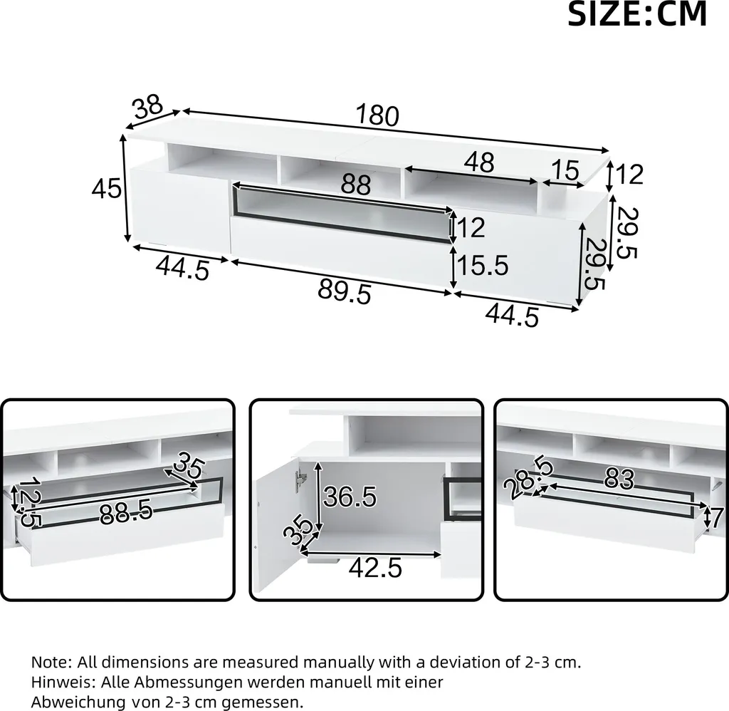 Support TV 180cm Idéal pour Cinéma Maison et Rangement Multimédia - 10