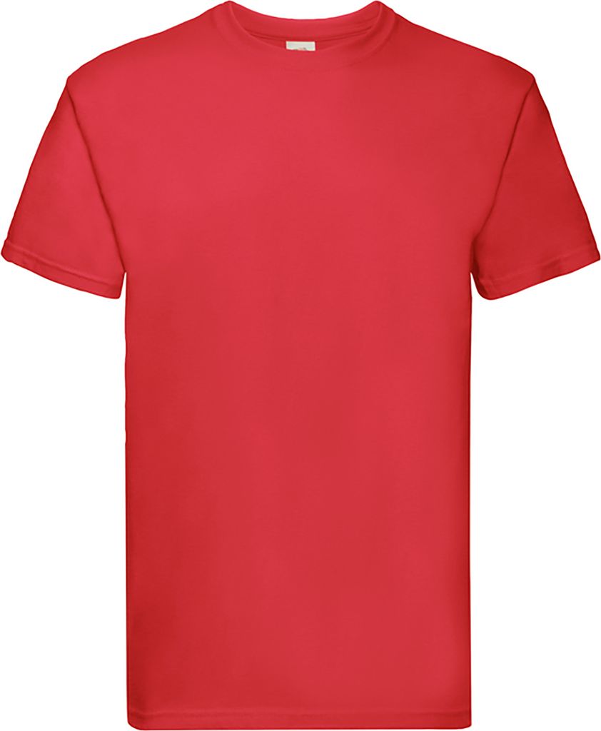 Fruit Of The Loom Herren Super Premium Kurzarm T-Shirt BC333 (2XL) (Rot)