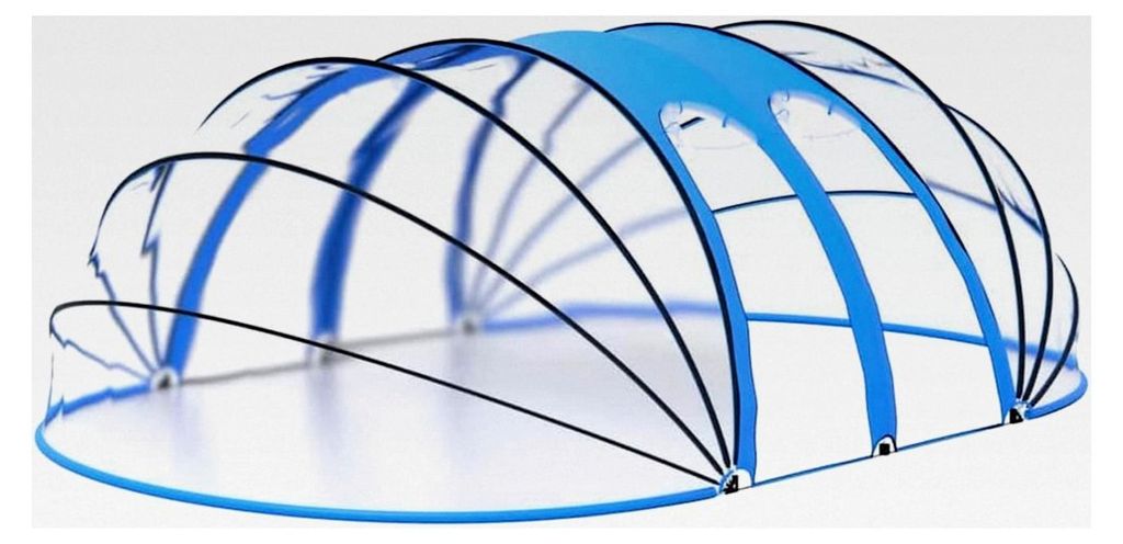 Pooldach Pavillon Zelt Gartenpavillon Überdachung Gartendach Cabrio Dome Poolüberdachung für Aufstellpool Oval 620x410x210 cm
