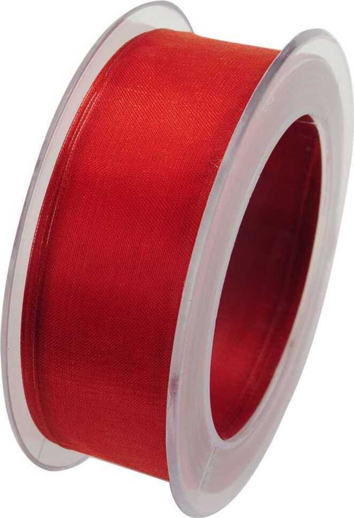 Organzaband mit formstablier Kante 40mm rot 20m Rolle (1m=0,43EUR) Goldina