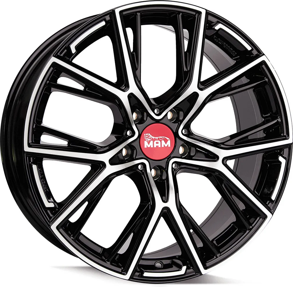 Pack de Jantes en alliage MAM B4 19" 5x120 Noir et Aluminium poli