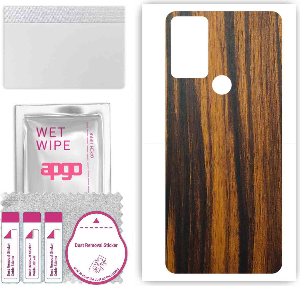 apgo Rückseite Schutzfolie, Skin, kompatibel mit TCL 306, Hinten Displayschutzfolie aus Vinylfolie, kratzfest, einfache Montage - Tigerwood