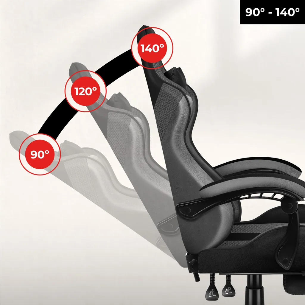 Siège Gaming Confortable Huzaro Force 4.7 Gris pour Longues Sessions - 4