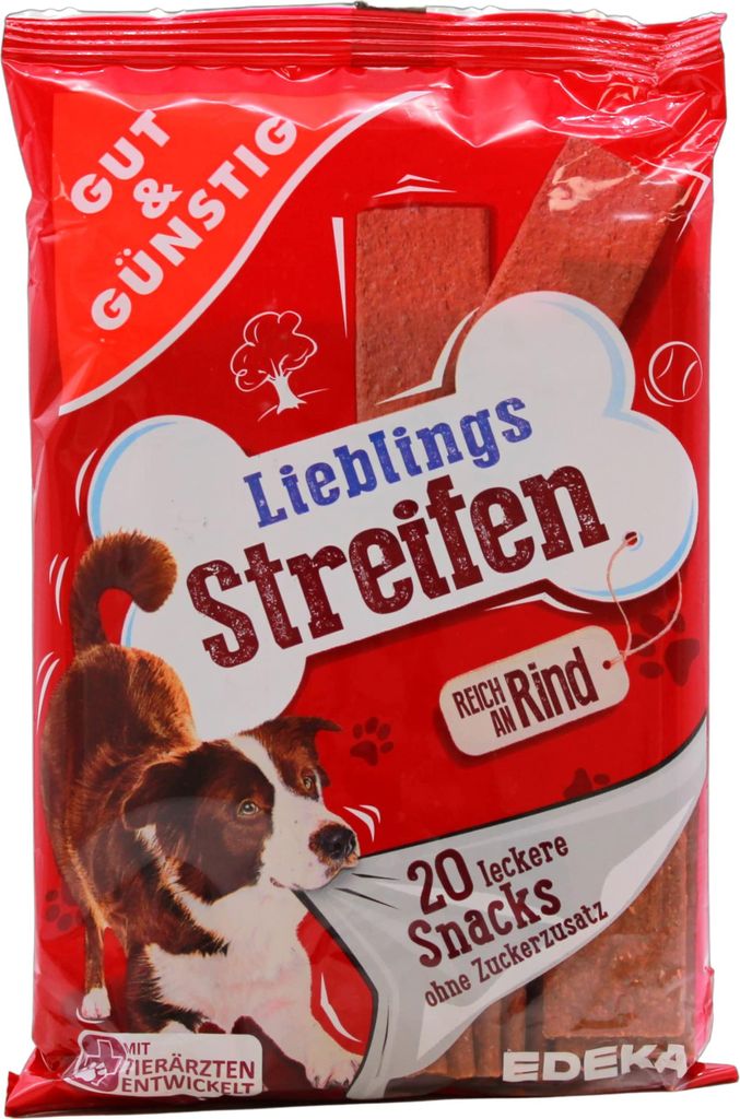 Lieblings Streifen Hundeleckerli mit Rind, 15er Pack (15 x Produktbild 