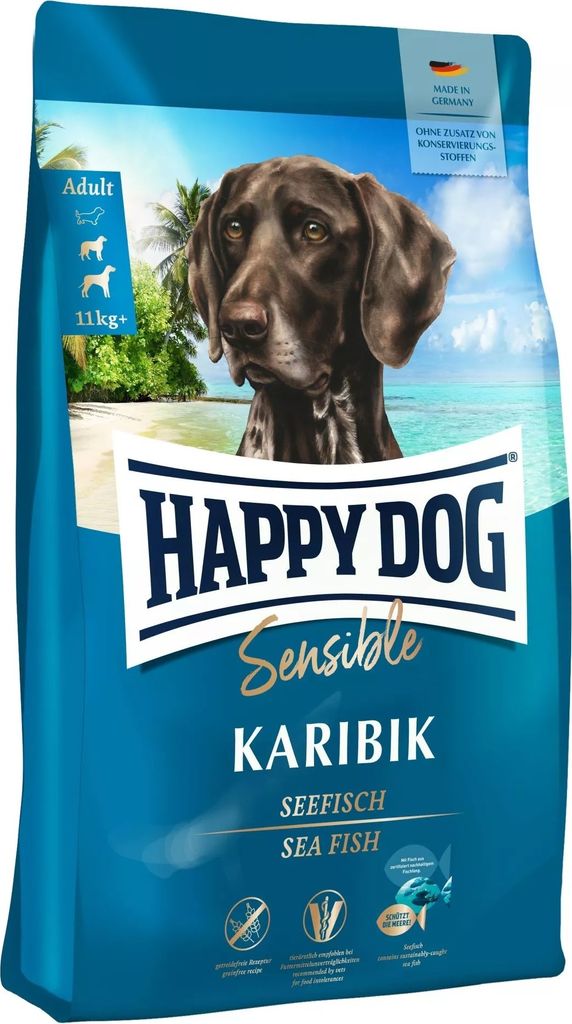 HappyDog 11kg Sensible Caraïbes avec poisson de mer Image du produit 