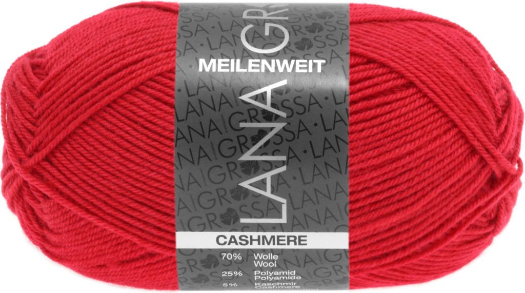 A ball of red yarn with a label.