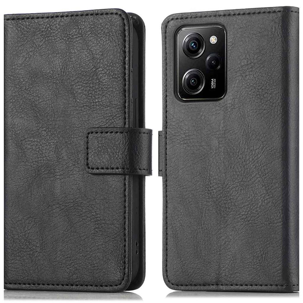 SEAHAI Leder-Folio-Hülle Für Xiaomi Poco X7 Pro 5G – Flip Case Mit Kartenfächern, Magnetverschluss, Standfunktion, Schwarz (PU-Leder)