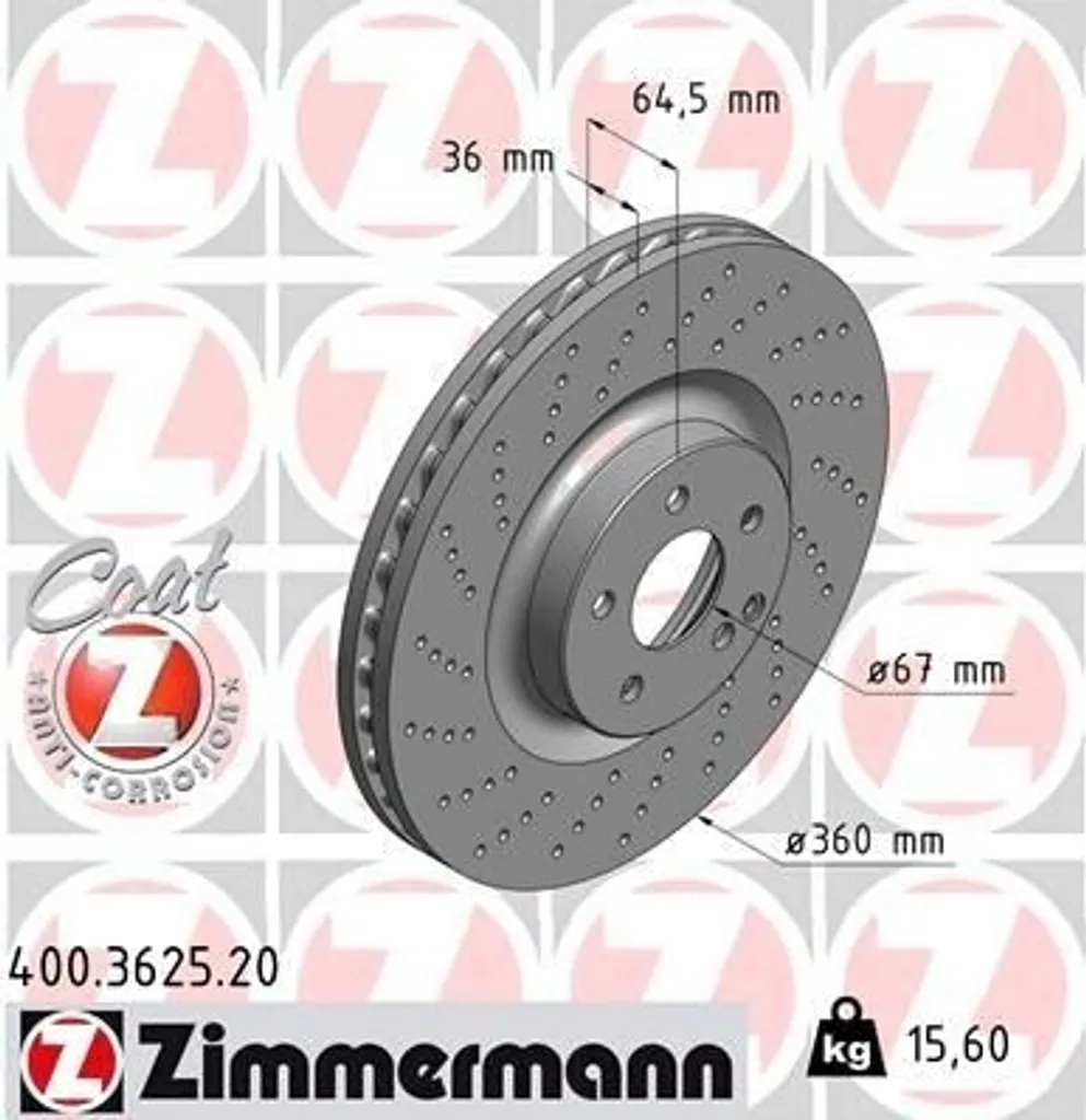 Disque de frein ventilé haute qualité pour Mercedes SL R230 et CLS