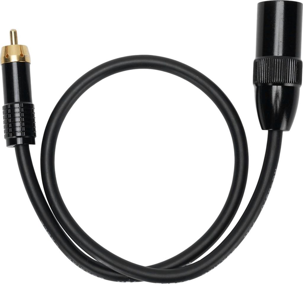 XLR-Stecker auf AV-Stecker-Kabel, 0,5 m Länge, Kupferkern, vergoldet, 3-poliger Phono