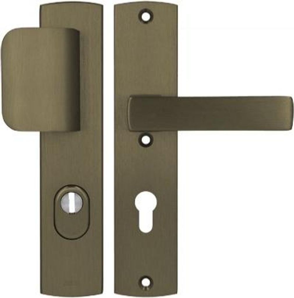 Axa Apollo Premium 72 WB Drückergriff Klasse 3 mit FLEX-Einsteckschutz (Brandschutz), Farbe F4 - Altgold (Türstärke 74-83 mm)