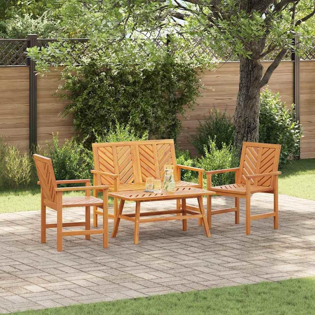 Maison Exclusive - Garten-Lounge-Set 4 pcs Braun Massivholz Akazie