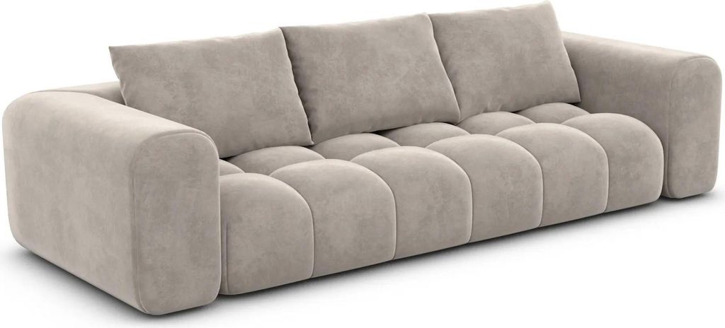 Samtstoff 4-Sitzer Couch Lavera Sand