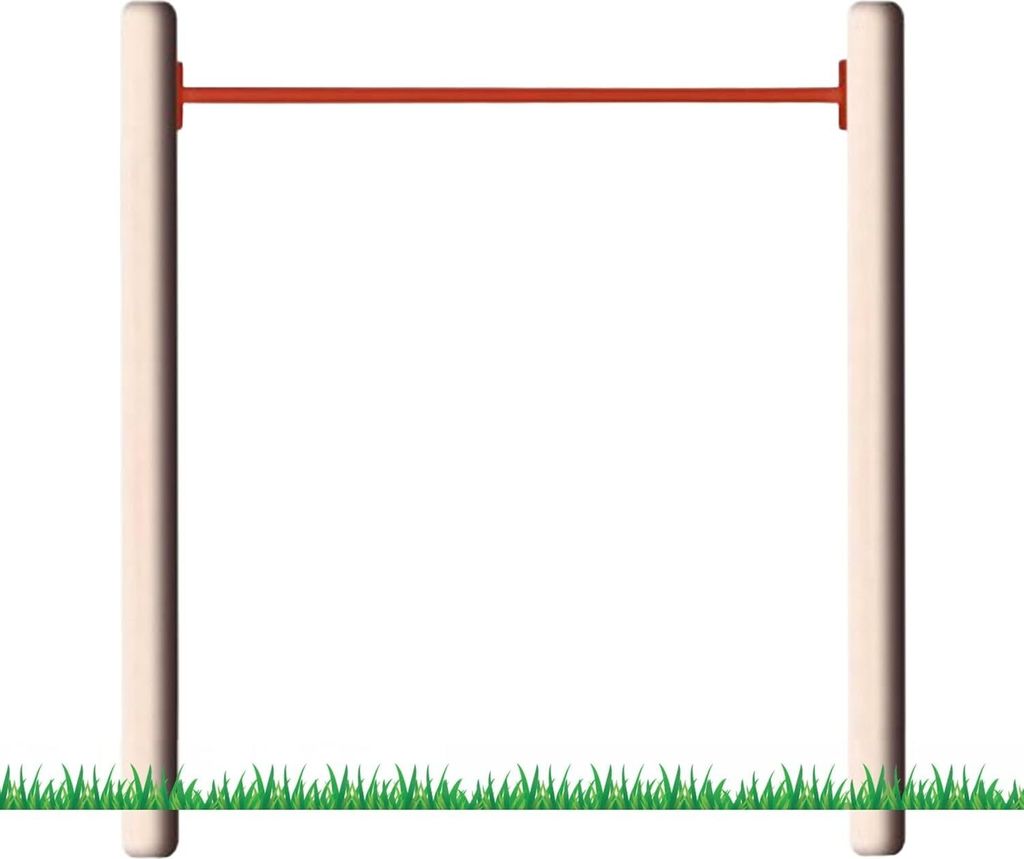 Turnreck aus Rundholz mit Reckstange rot Kletterstange Produktbild 