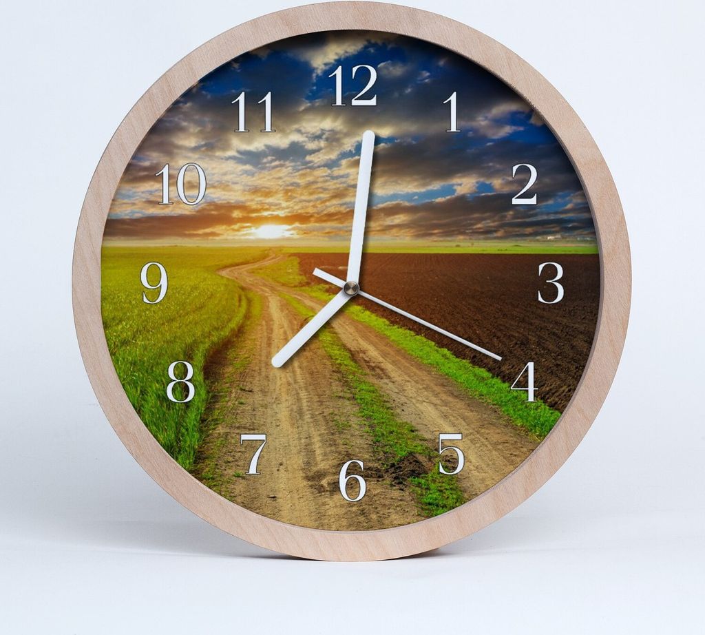 Holzuhr 30fi cm wanduhr - Feld Natur