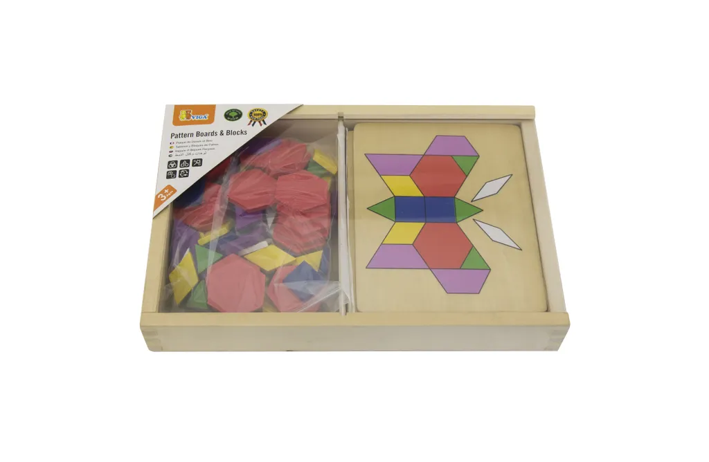 Puzzle logique Montessori Viga : blocs Dienes en bois mosaïque 148 pcs - 2
