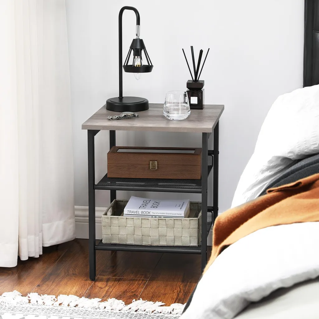 Table d'appoint gain de place grise et noire pour petits espaces