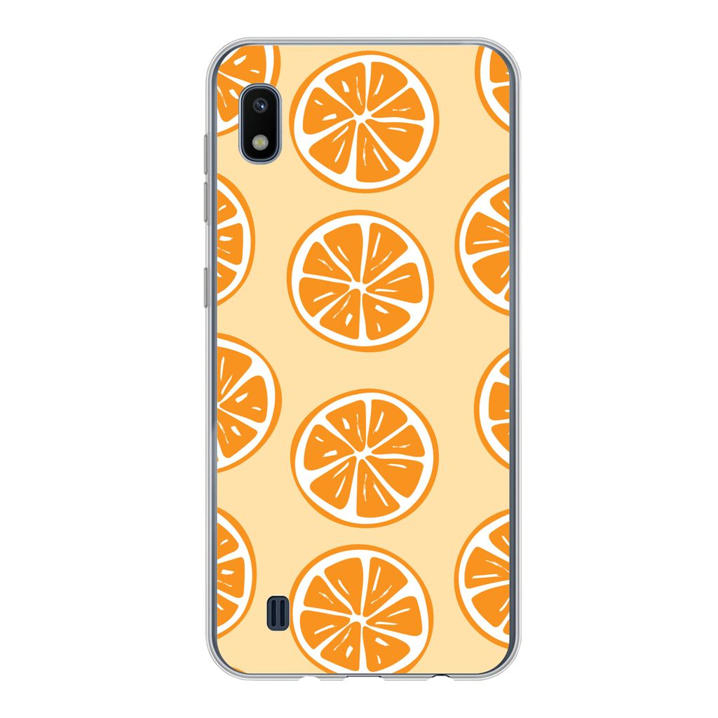 MuchoWow Handyhülle Schutzhülle Hülle für Samsung Galaxy A10 Obst - Orange - Tropisch Silikon Softcase Handy Hülle - Schutzhülle