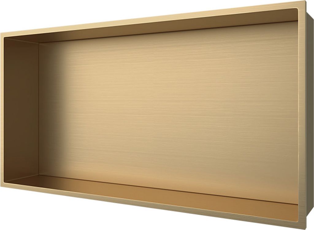 Aloni Wandnische Edelstahl gold gebürstet rostfrei 300x600x100mm