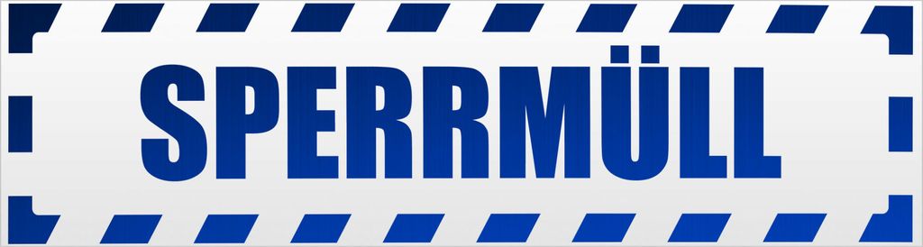 Kiwistar Sperrmüll gestreift Magnetschild Schild magnetisch - 20cm Blau - reflektierend - Magnetfolie für Auto PKW Kfz