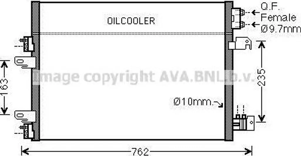 Condenseur clim haute résistance AVA JE5060D compatible Jeep OE 68078975AA