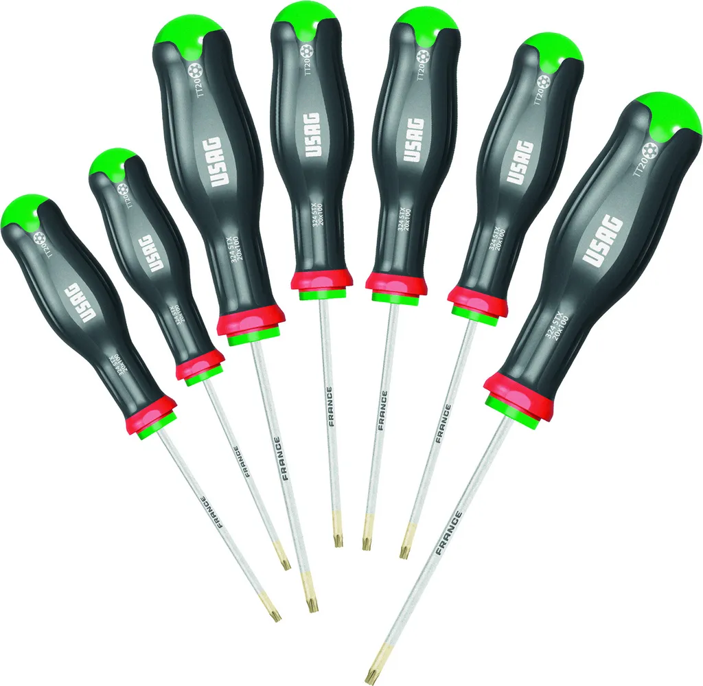 Tournevis Torx USAG 324 STX/S7 : Set de 7 Pièces Ergonomiques pour Atelier