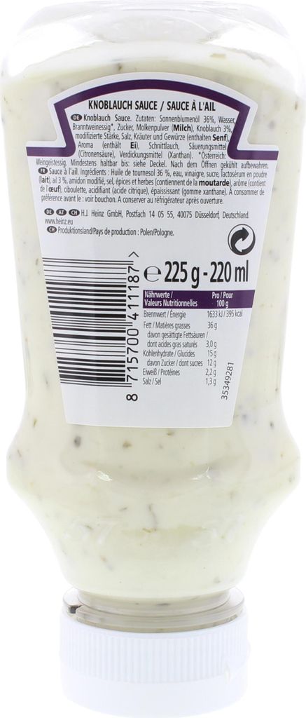 Heinz Knoblauch Sauce Greek Style mit frischer Produktbild 2