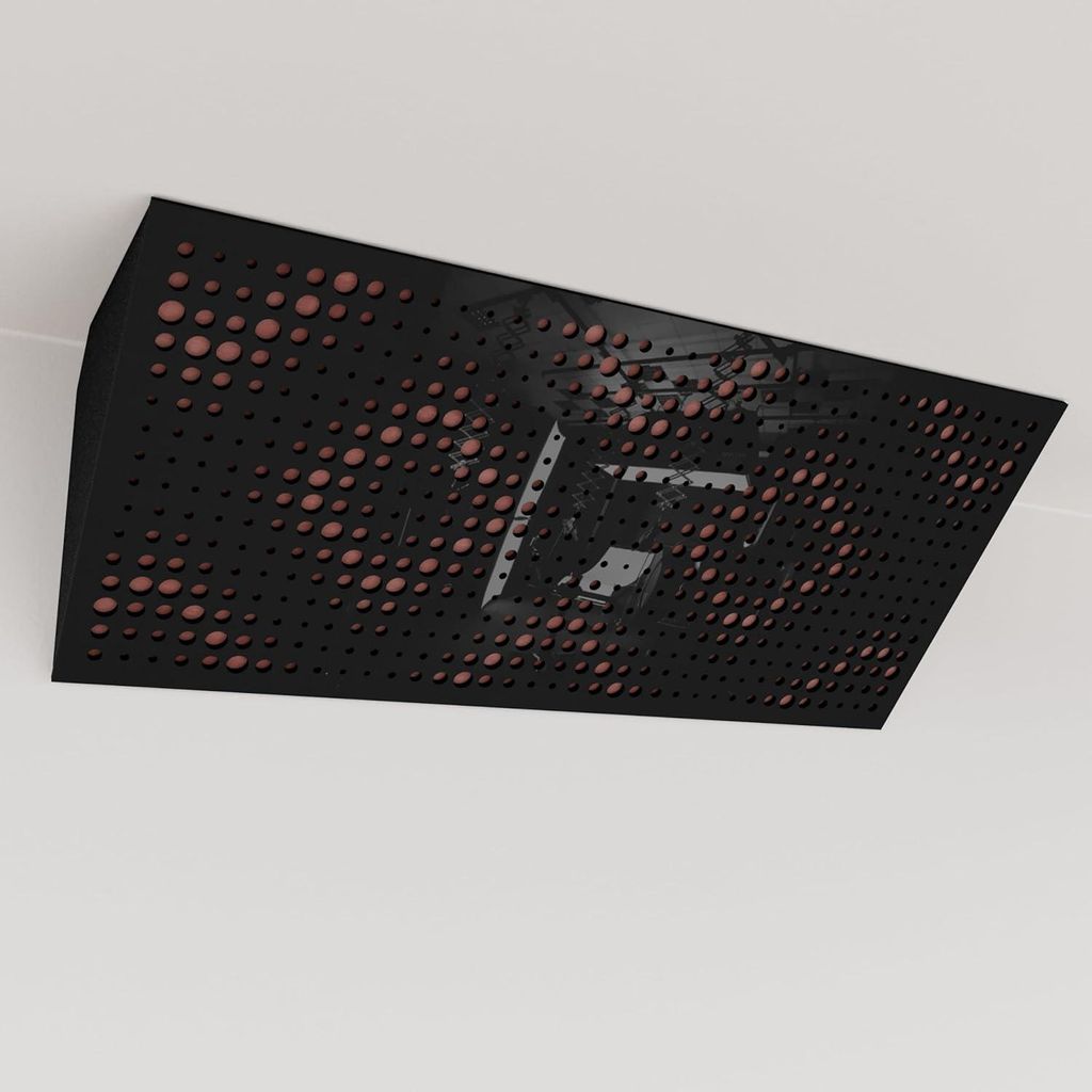 2er-Pack – Schmale akustische Eck-Bassfalle mit Samtstoff | 23x50x10 cm |Reflexion - Schalldämmung | [REBAT (Horizont) - Schwarzer Kunststoff |R...