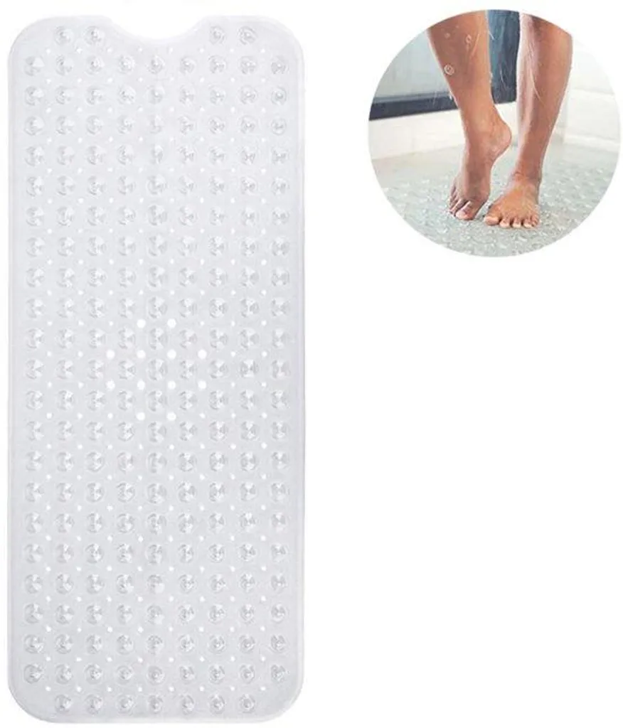 Tapis antidérapant baignoire 100x40 cm avec ventouses puissantes Blanc