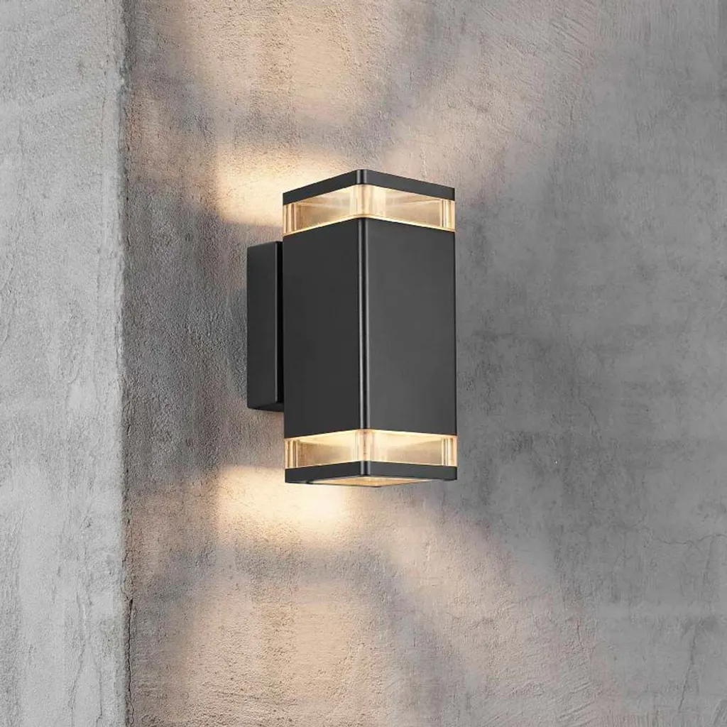 Nordlux Elm Applique Extérieure Noire Up and Down 2xGU10 IP44 Design