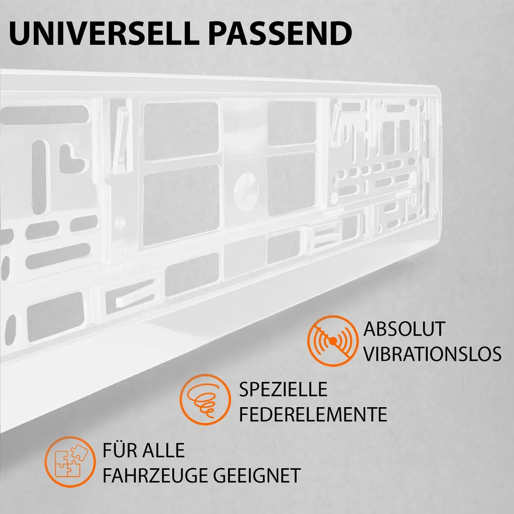Supports de Plaque d'Immatriculation pour Rénovation Auto Blanc x2