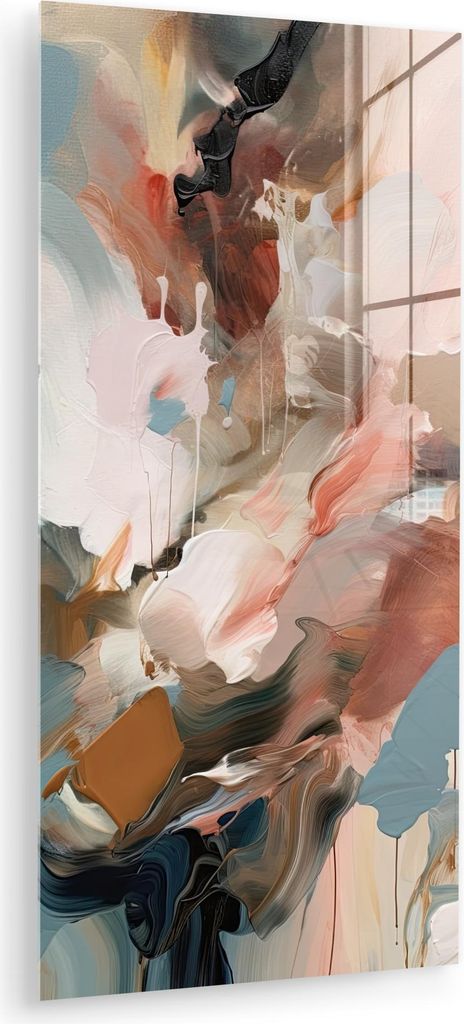 MuchoWow Glasbilder - Bilder auf Wandbild - Foto auf Glas Farbe - Farben - Abstrakt - Kunst 60x120 cm Wanddekoration aus Glas - Acrylglasbild - Acr...