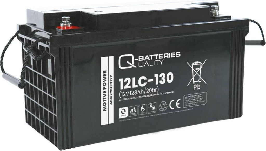 Q-Batteries 12LC-130 / 12V - 128Ah Blei Akku Zyklentyp AGM - Deep Cycle VRLA