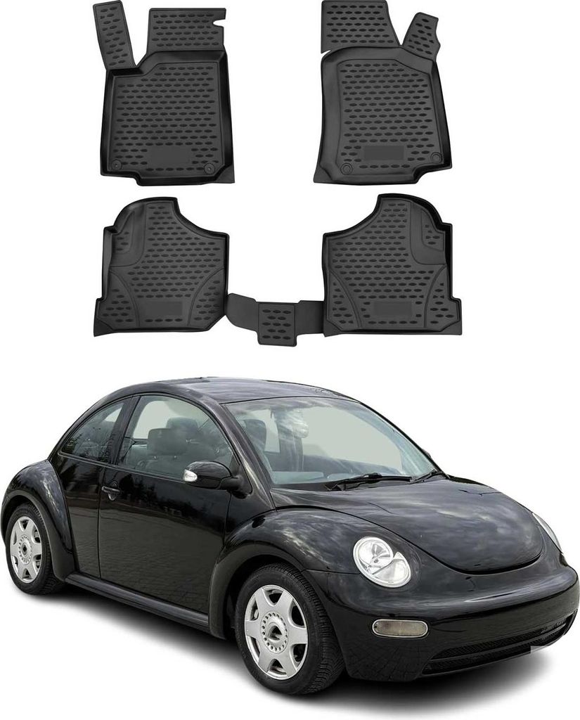 1998-2005 Volkswagen New Beetle, vloermatten, TPE, zwart, Productafbeelding 