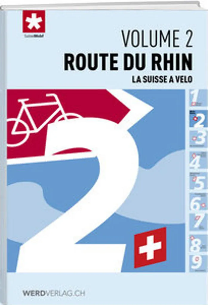 Guide de voyage La Suisse à vélo Volume 02 pour itinéraire Route du Rhin