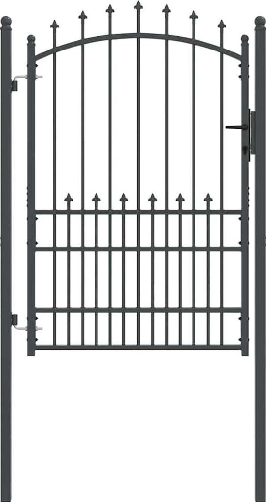 Möbel Zauntor mit Spitzen Grau 170 x 100 cm Pulverbeschichteter Stahl - Gartentore CLORIS9648547
