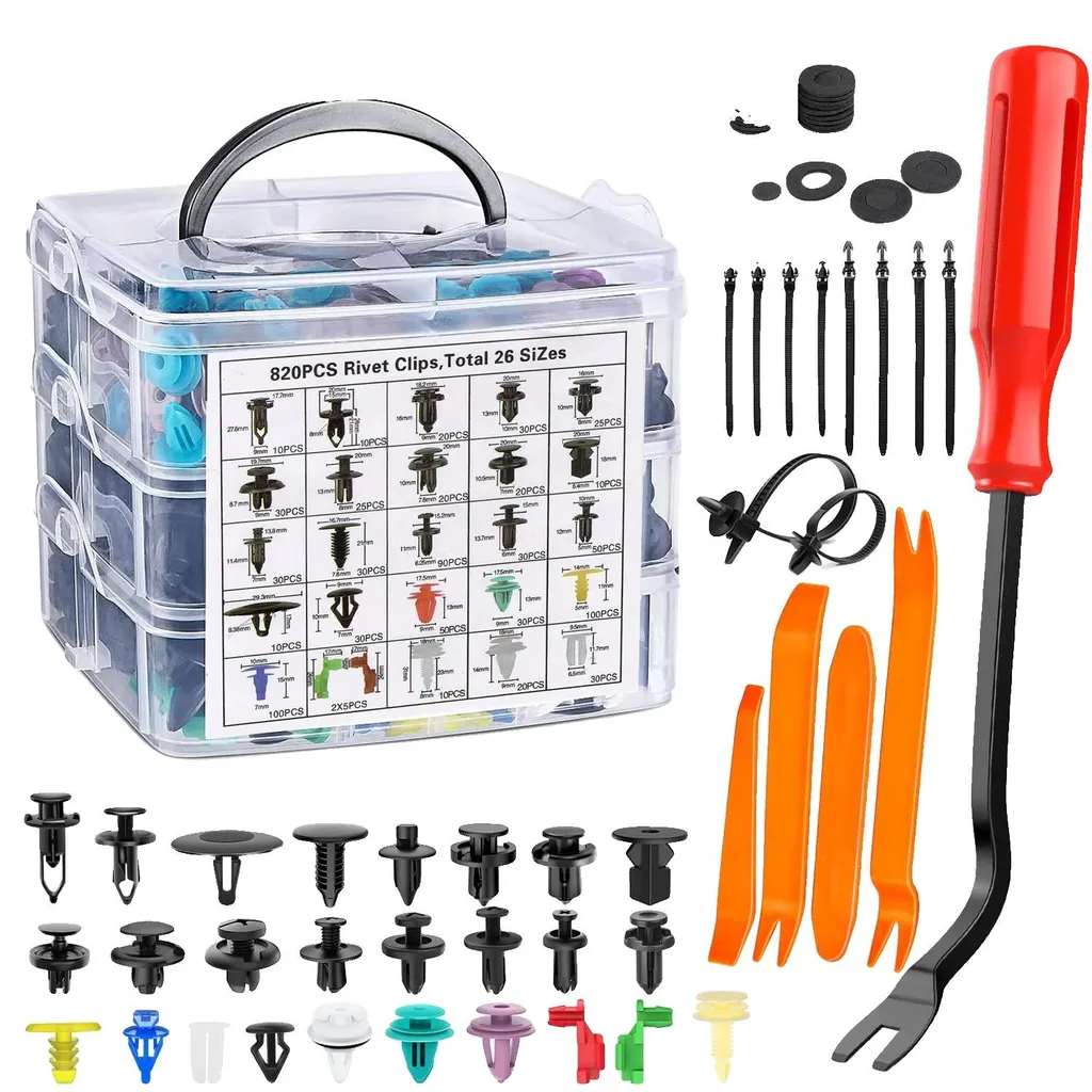 Attaches pour voiture 925 pièces kit universel clips de fixation auto