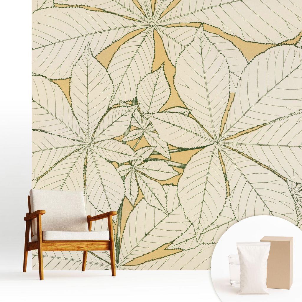 Fototapete - 250x250 cm - Tapete - Wandtapete - Wandbilder - Dekofolie - Tapete Folie - Wand - Dekoration - Wohnzimmer - Kastanienblätter