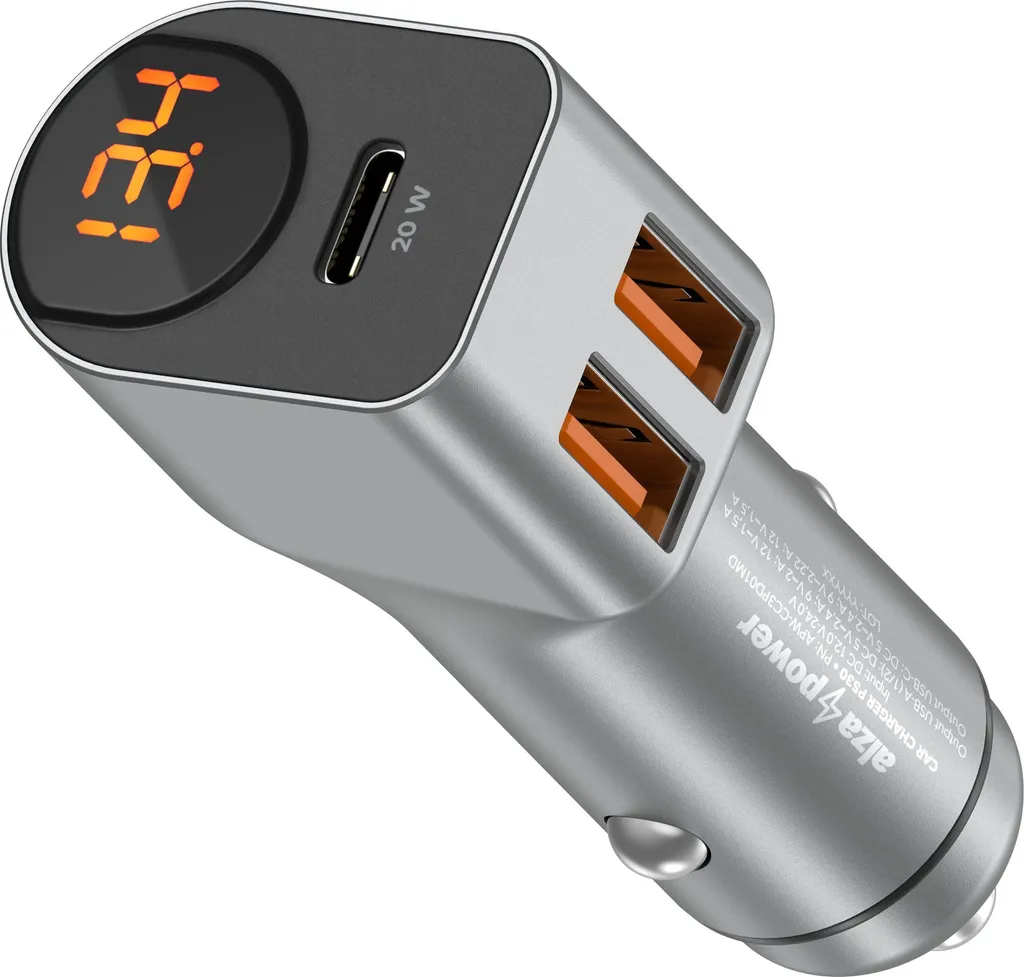Adaptateur Allume-Cigare Double USB AlzaPower P530 Charge Rapide PD