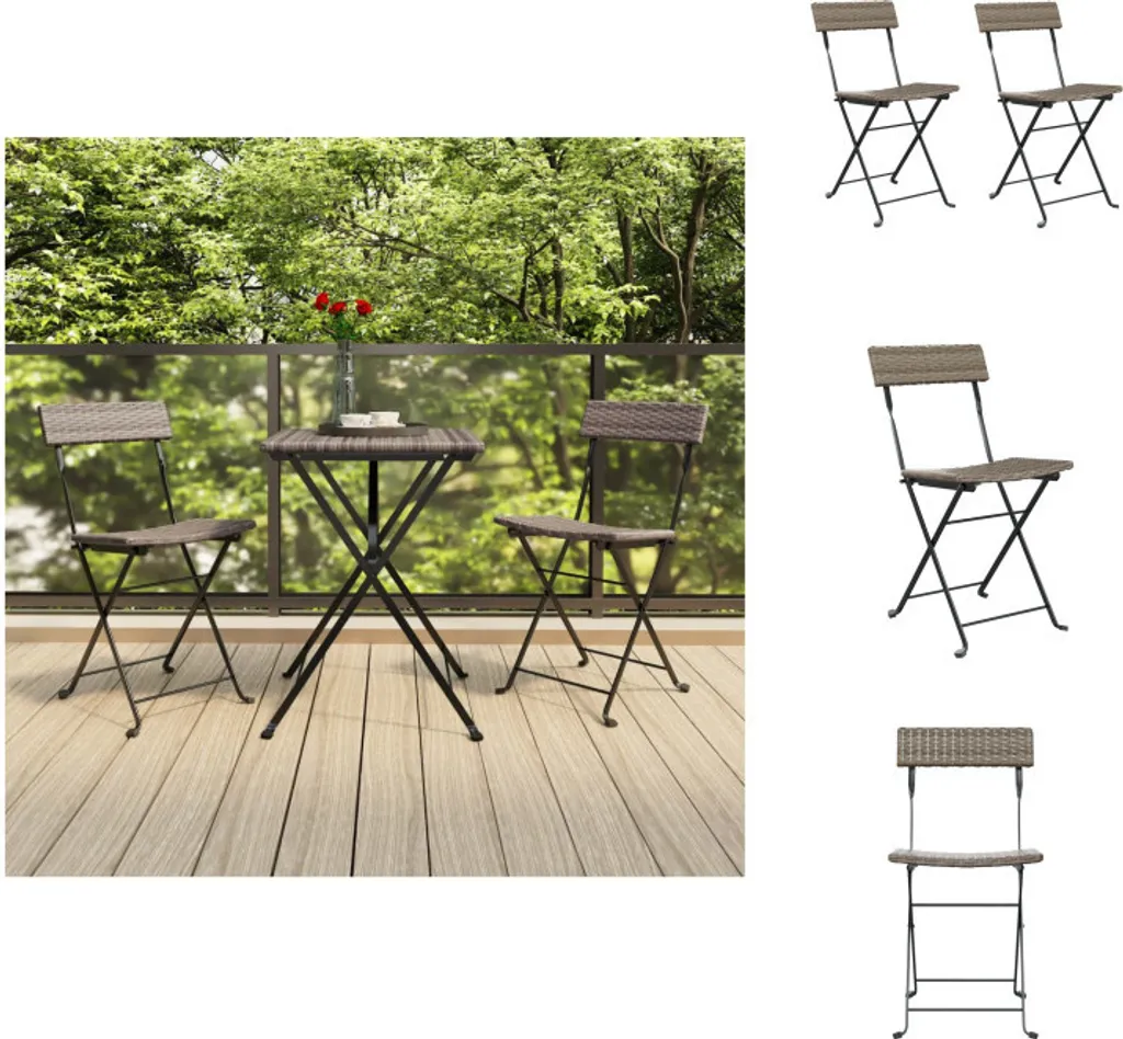 Offerta Set 2 Sedie Pieghevoli vidaXL Polirattan - Miglior Prezzo Online