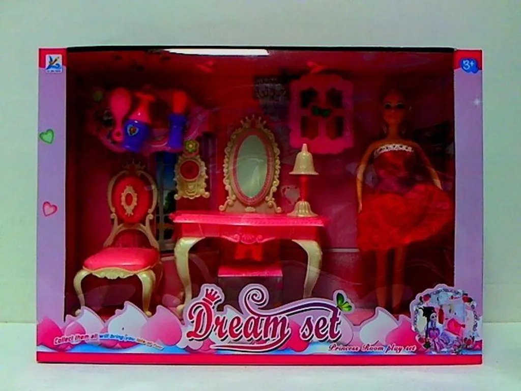 Poupon avec table à langer pour enfant : ensemble de jeu complet rose