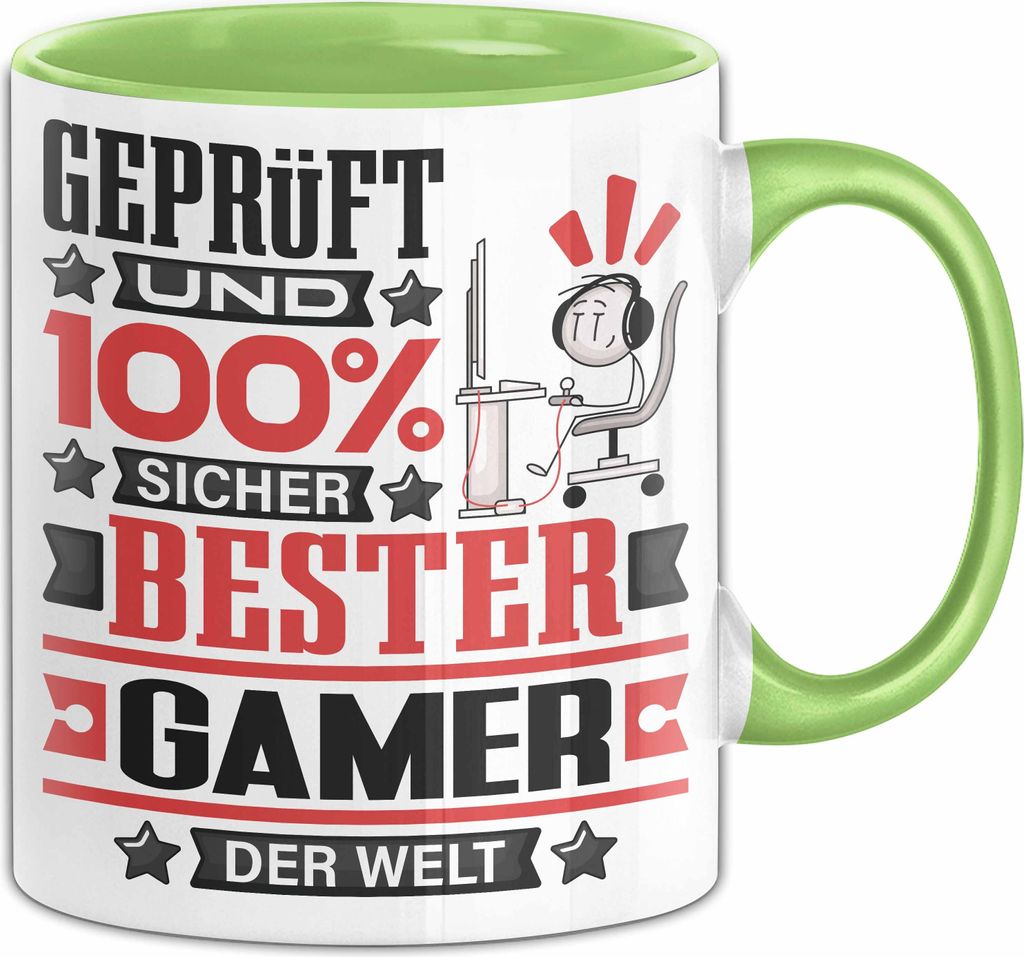 Gamer Geschenk Lustiger Spruch für Gamer Geschenkidee Bester Gamer Der Welt (Grün)