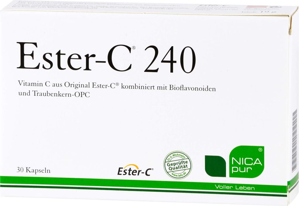 NICApur Ester-C 240 gepuffertes Premium Vitamin C Kapseln, Produktbild 