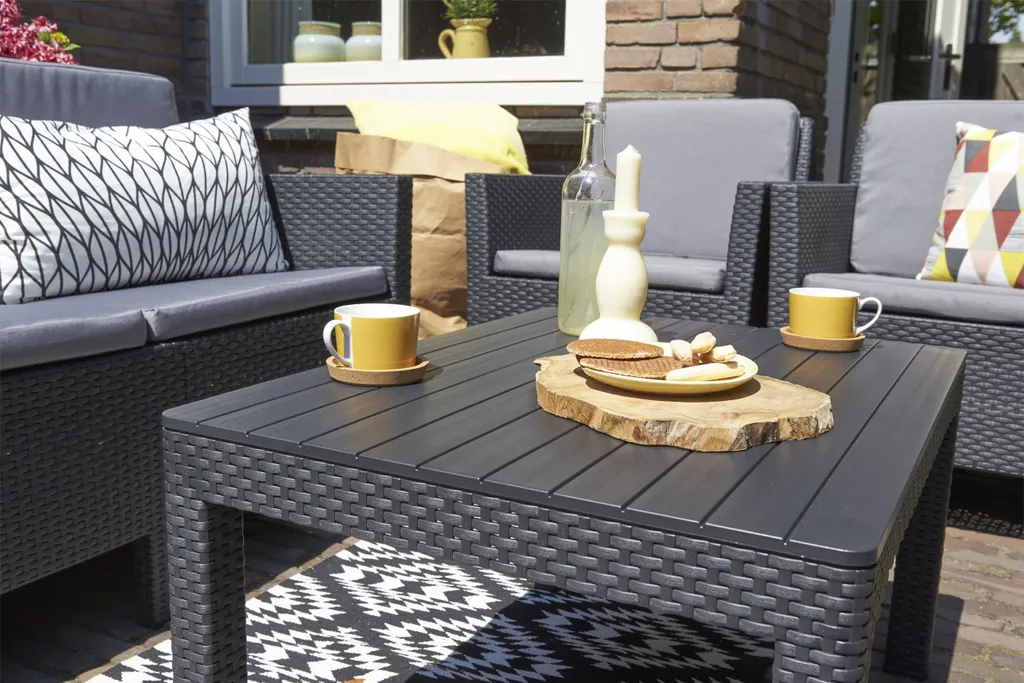 Table de jardin modulable Allibert Lyon 2 en 1 gris graphite - 18