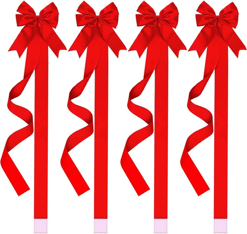 1/2/4/6 Stück Weihnachtsschleifen-Befestigungsband, große fertige Schleifenbänder, Schränke, Dekoration, Feiertagsparty, Weihnachtsdekoration
