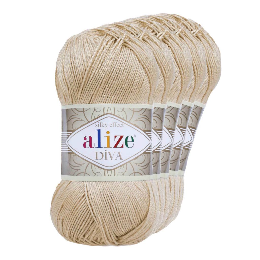 5 x 100g Strickgarn ALIZE DIVA - Häkelgarn Wolle Sommer Stricken Häkeln